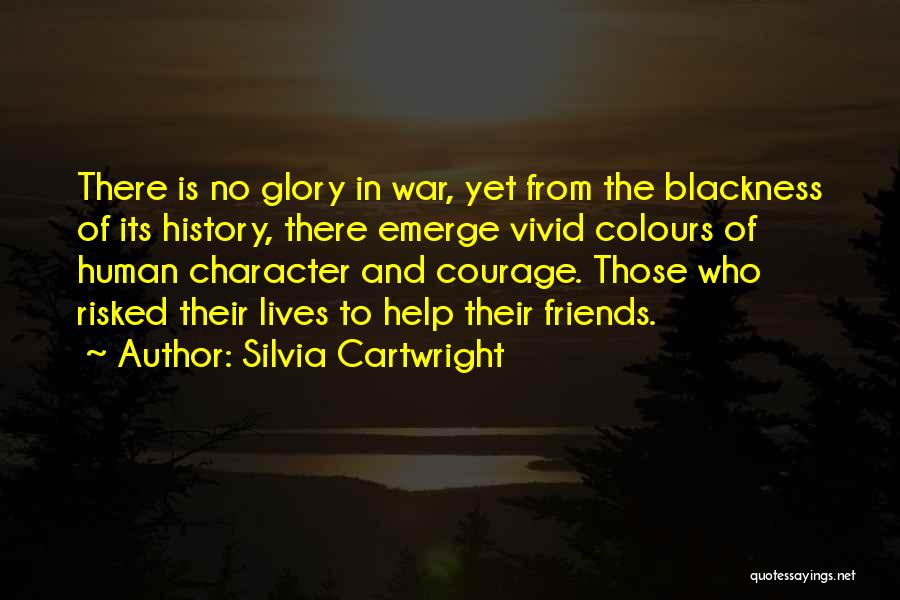 Silvia Cartwright Quotes: There Is No Glory In War, Yet From The Blackness Of Its History, There Emerge Vivid Colours Of Human Character