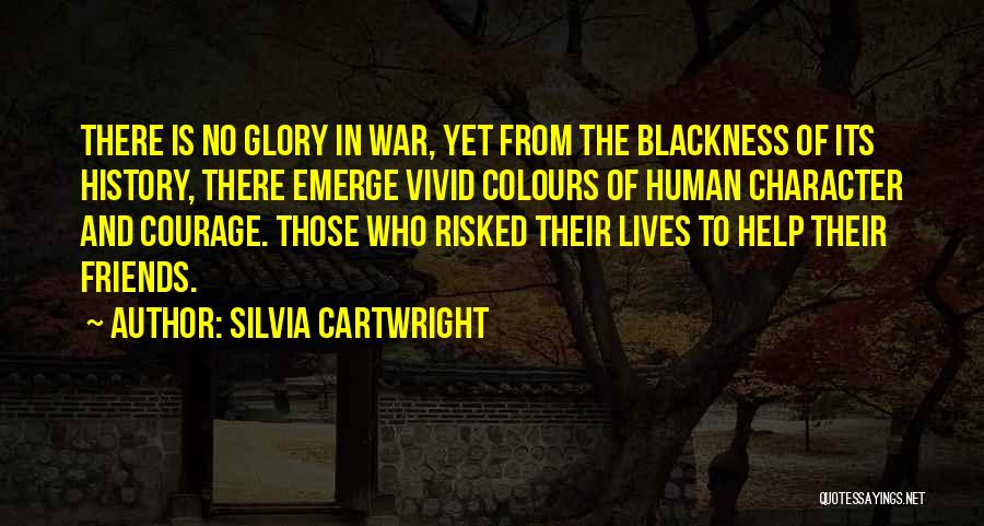 Silvia Cartwright Quotes: There Is No Glory In War, Yet From The Blackness Of Its History, There Emerge Vivid Colours Of Human Character