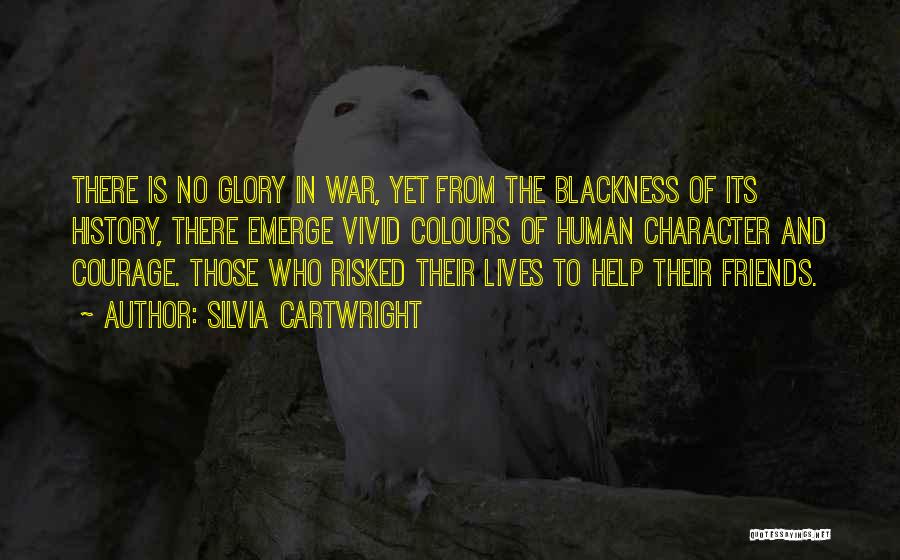 Silvia Cartwright Quotes: There Is No Glory In War, Yet From The Blackness Of Its History, There Emerge Vivid Colours Of Human Character