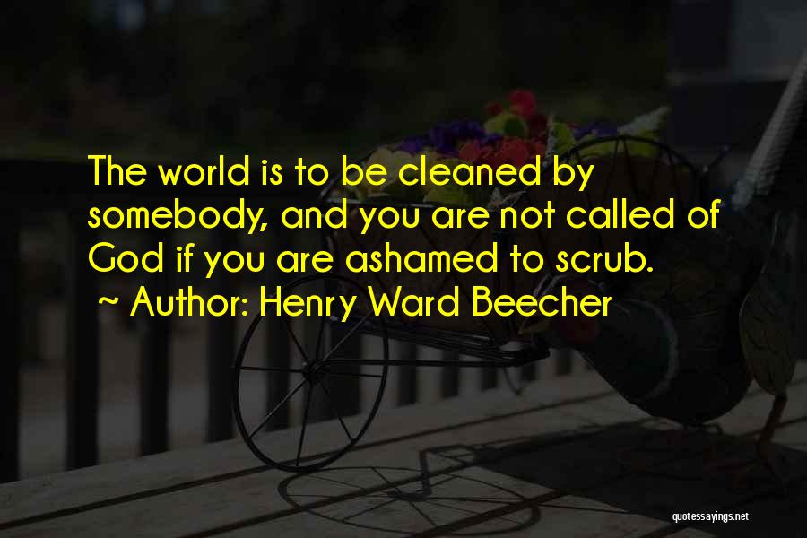 Henry Ward Beecher Quotes: The World Is To Be Cleaned By Somebody, And You Are Not Called Of God If You Are Ashamed To