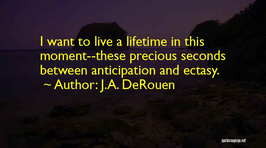 J.A. DeRouen Quotes: I Want To Live A Lifetime In This Moment--these Precious Seconds Between Anticipation And Ectasy.