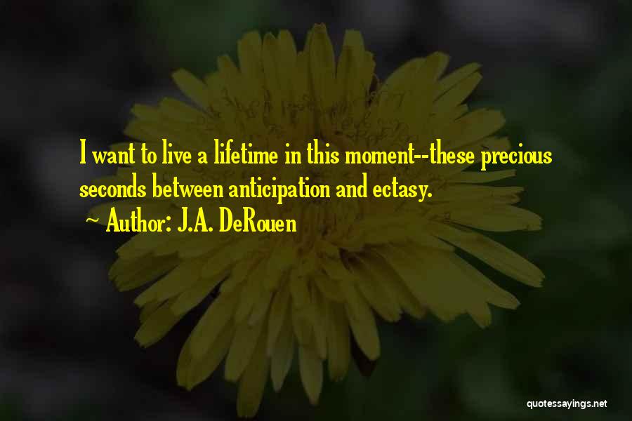 J.A. DeRouen Quotes: I Want To Live A Lifetime In This Moment--these Precious Seconds Between Anticipation And Ectasy.