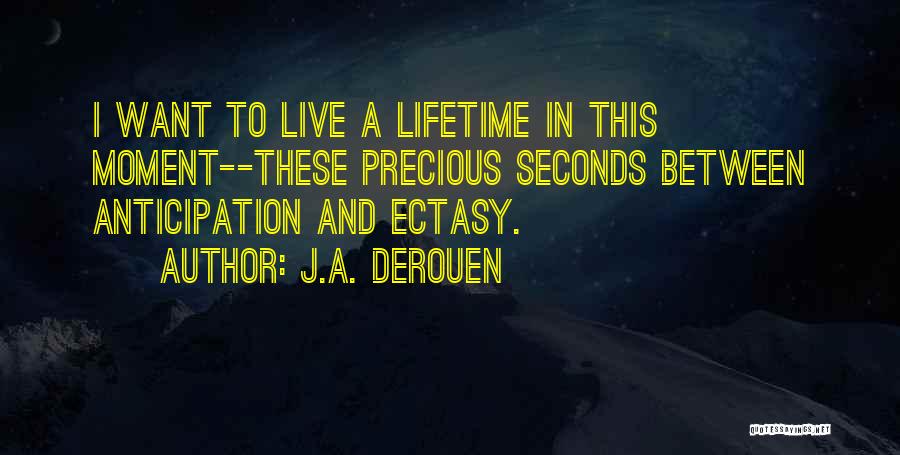 J.A. DeRouen Quotes: I Want To Live A Lifetime In This Moment--these Precious Seconds Between Anticipation And Ectasy.