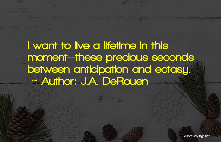 J.A. DeRouen Quotes: I Want To Live A Lifetime In This Moment--these Precious Seconds Between Anticipation And Ectasy.