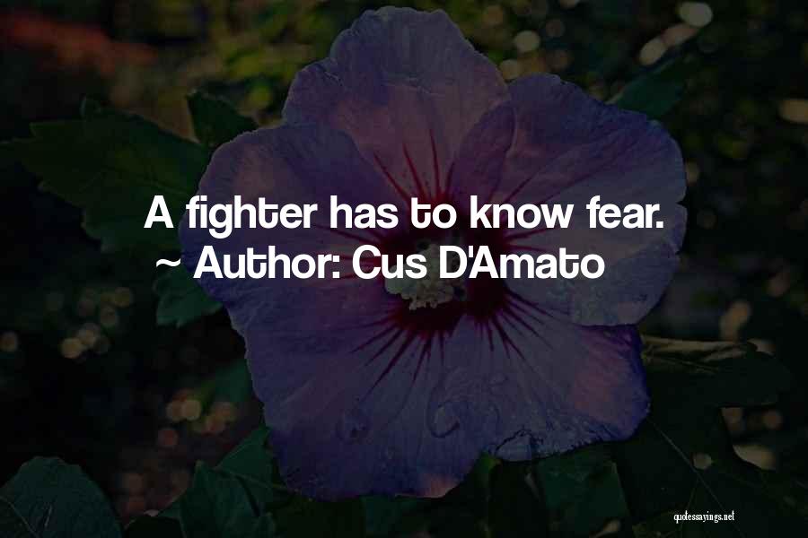 Cus D'Amato Quotes: A Fighter Has To Know Fear.