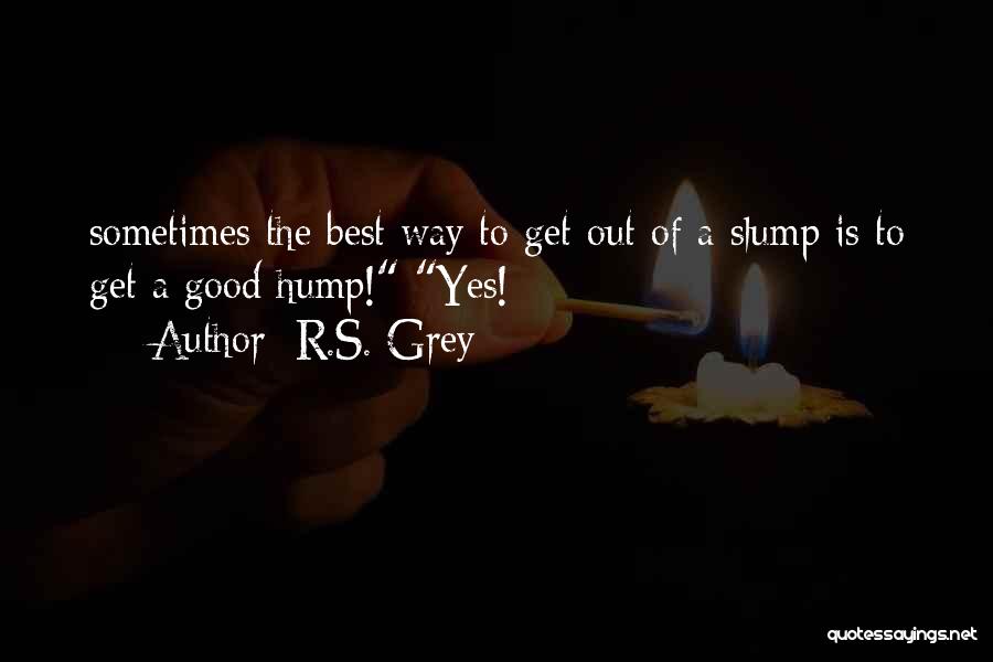 R.S. Grey Quotes: Sometimes The Best Way To Get Out Of A Slump Is To Get A Good Hump! Yes!