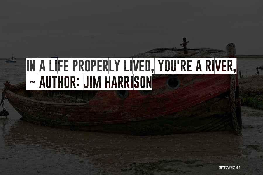 Jim Harrison Quotes: In A Life Properly Lived, You're A River,