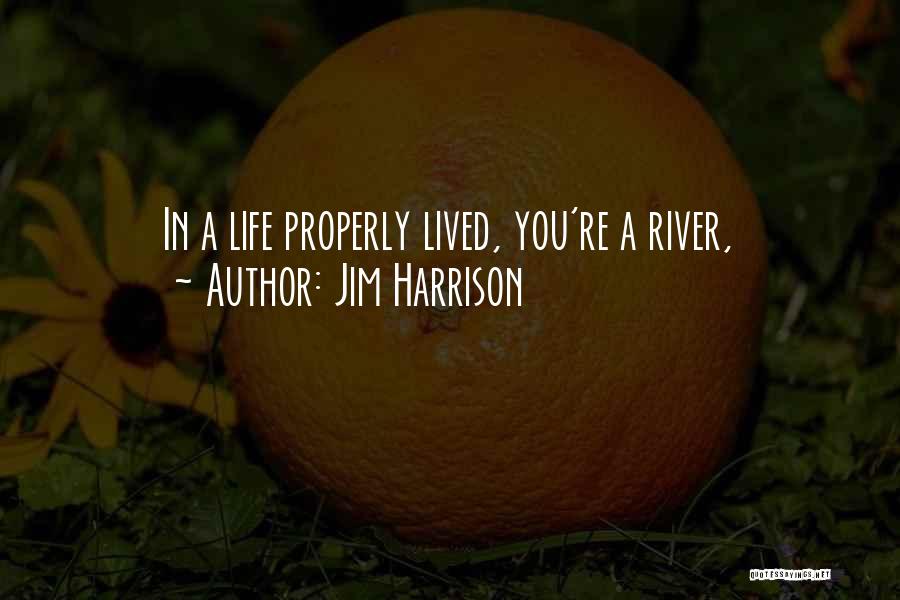 Jim Harrison Quotes: In A Life Properly Lived, You're A River,