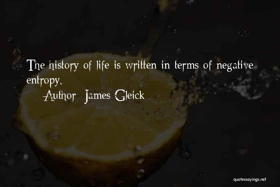 James Gleick Quotes: The History Of Life Is Written In Terms Of Negative Entropy.