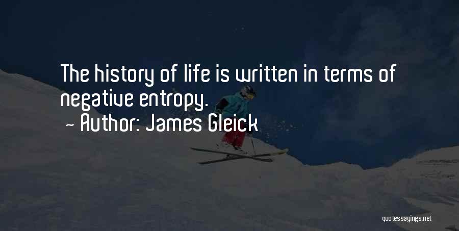 James Gleick Quotes: The History Of Life Is Written In Terms Of Negative Entropy.