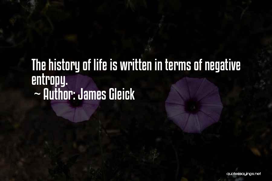 James Gleick Quotes: The History Of Life Is Written In Terms Of Negative Entropy.