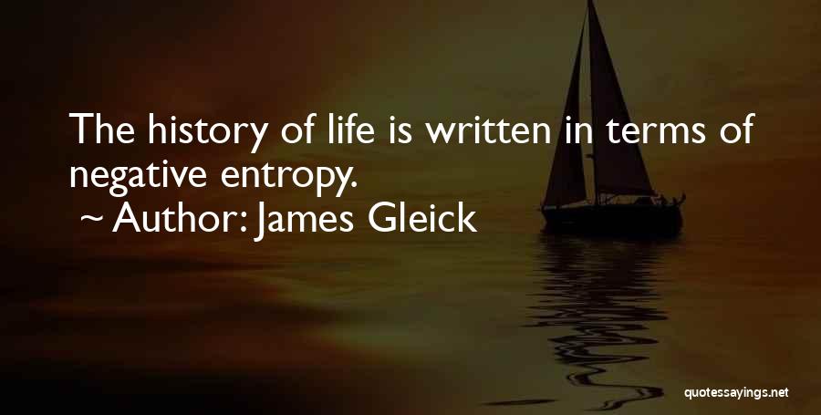 James Gleick Quotes: The History Of Life Is Written In Terms Of Negative Entropy.