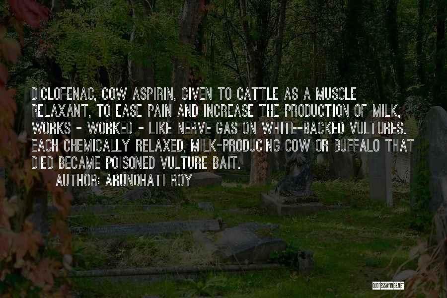 Arundhati Roy Quotes: Diclofenac, Cow Aspirin, Given To Cattle As A Muscle Relaxant, To Ease Pain And Increase The Production Of Milk, Works