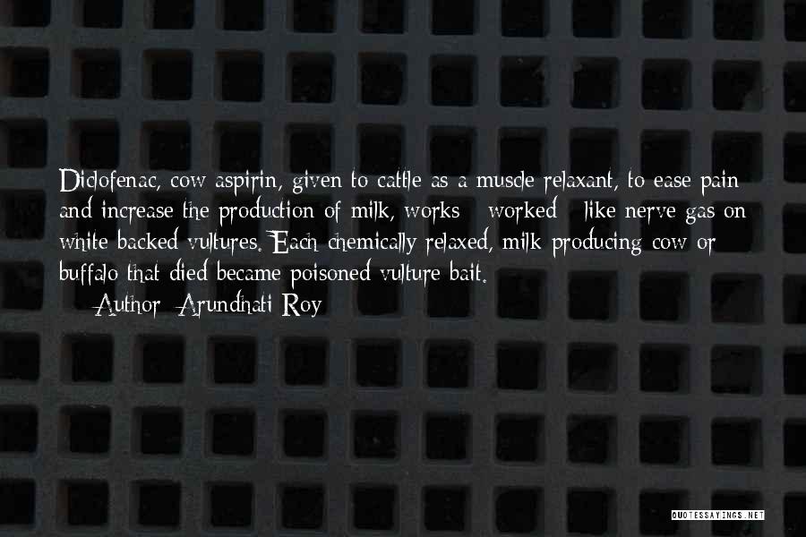 Arundhati Roy Quotes: Diclofenac, Cow Aspirin, Given To Cattle As A Muscle Relaxant, To Ease Pain And Increase The Production Of Milk, Works