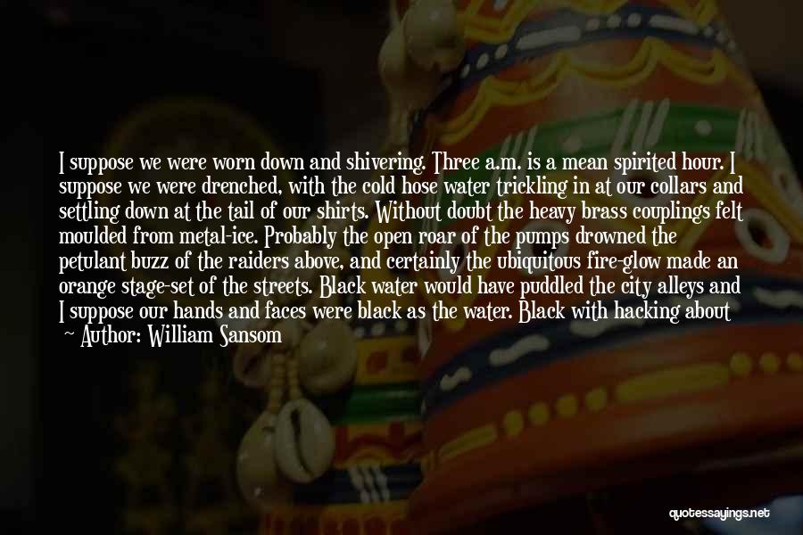 William Sansom Quotes: I Suppose We Were Worn Down And Shivering. Three A.m. Is A Mean Spirited Hour. I Suppose We Were Drenched,