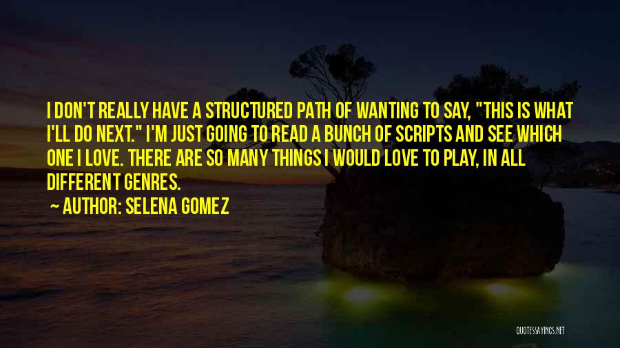 Selena Gomez Quotes: I Don't Really Have A Structured Path Of Wanting To Say, This Is What I'll Do Next. I'm Just Going