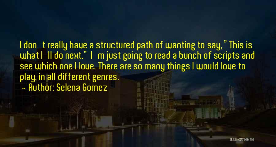 Selena Gomez Quotes: I Don't Really Have A Structured Path Of Wanting To Say, This Is What I'll Do Next. I'm Just Going