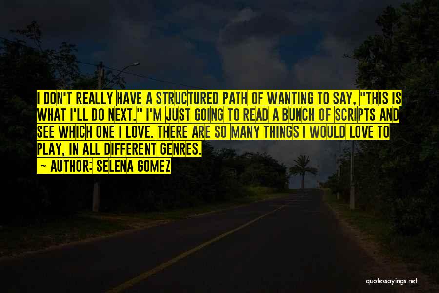 Selena Gomez Quotes: I Don't Really Have A Structured Path Of Wanting To Say, This Is What I'll Do Next. I'm Just Going