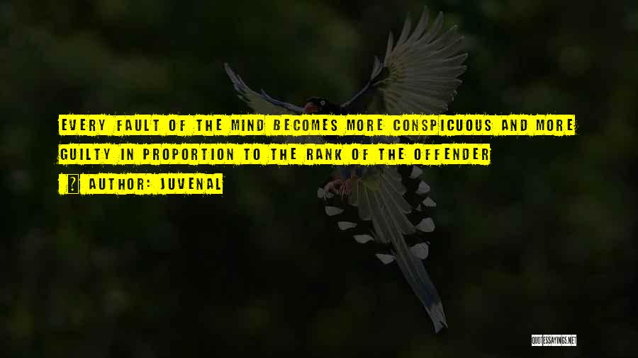 Juvenal Quotes: Every Fault Of The Mind Becomes More Conspicuous And More Guilty In Proportion To The Rank Of The Offender