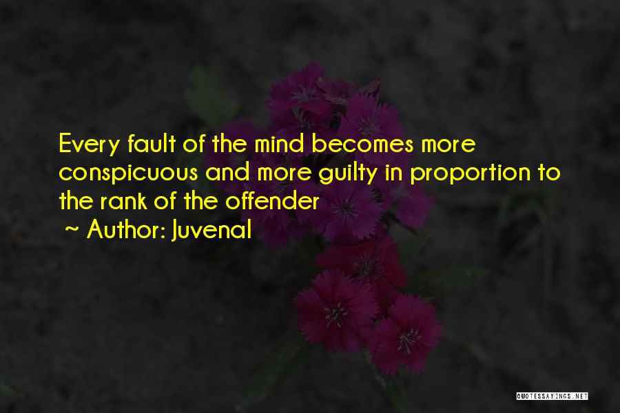 Juvenal Quotes: Every Fault Of The Mind Becomes More Conspicuous And More Guilty In Proportion To The Rank Of The Offender