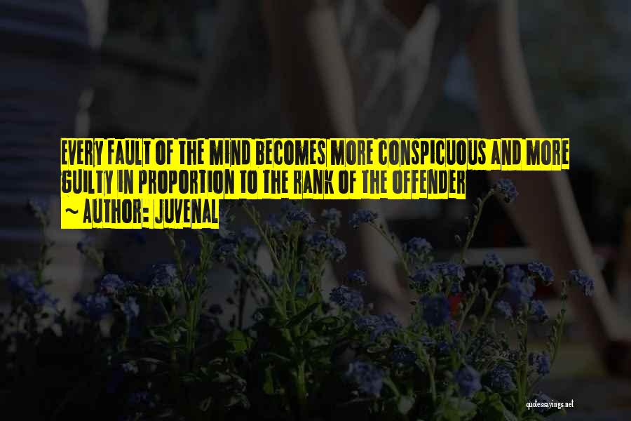 Juvenal Quotes: Every Fault Of The Mind Becomes More Conspicuous And More Guilty In Proportion To The Rank Of The Offender