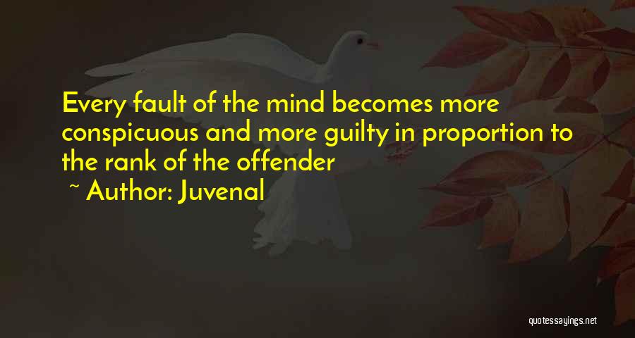 Juvenal Quotes: Every Fault Of The Mind Becomes More Conspicuous And More Guilty In Proportion To The Rank Of The Offender