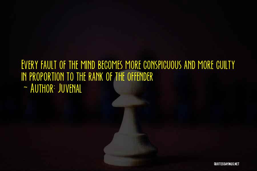 Juvenal Quotes: Every Fault Of The Mind Becomes More Conspicuous And More Guilty In Proportion To The Rank Of The Offender