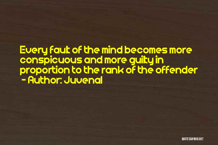 Juvenal Quotes: Every Fault Of The Mind Becomes More Conspicuous And More Guilty In Proportion To The Rank Of The Offender