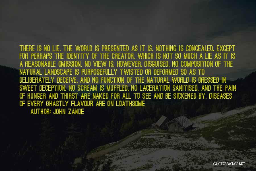 John Zande Quotes: There Is No Lie. The World Is Presented As It Is. Nothing Is Concealed, Except For Perhaps The Identity Of