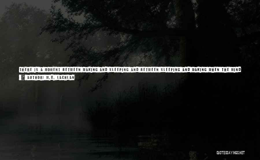 M.D. Lachlan Quotes: There Is A Moment Between Waking And Sleeping And Between Sleeping And Waking When The Mind Seems To Be In