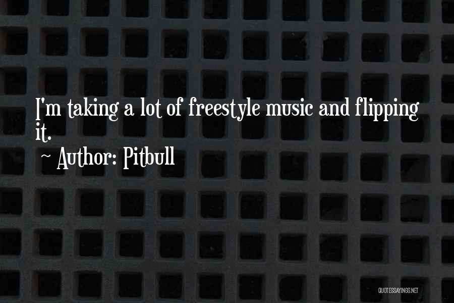 Pitbull Quotes: I'm Taking A Lot Of Freestyle Music And Flipping It.