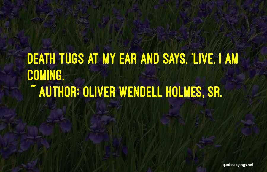 Oliver Wendell Holmes, Sr. Quotes: Death Tugs At My Ear And Says, 'live. I Am Coming.
