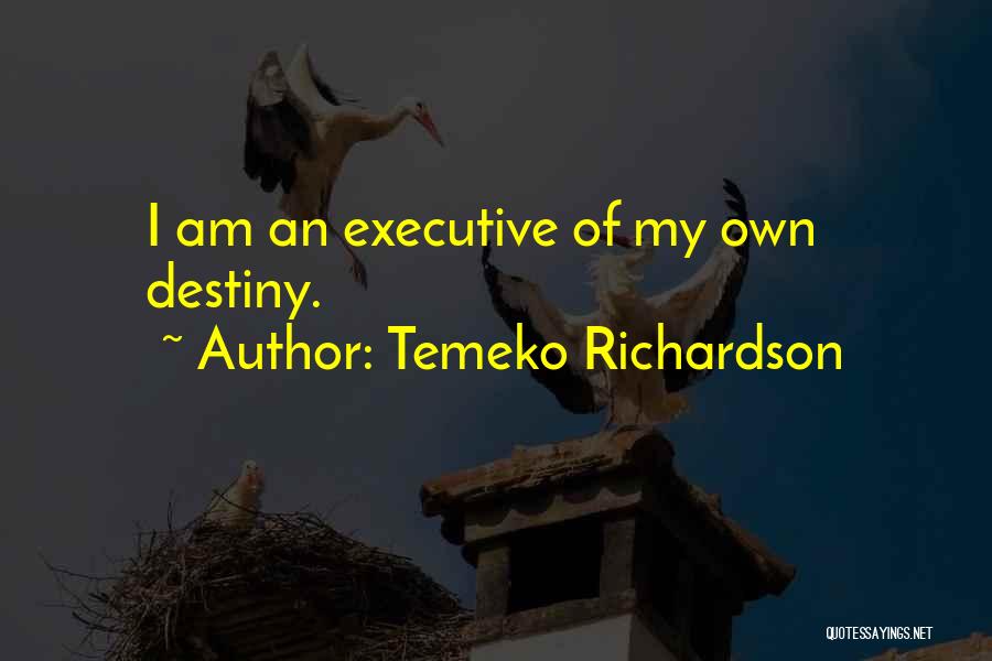 Temeko Richardson Quotes: I Am An Executive Of My Own Destiny.