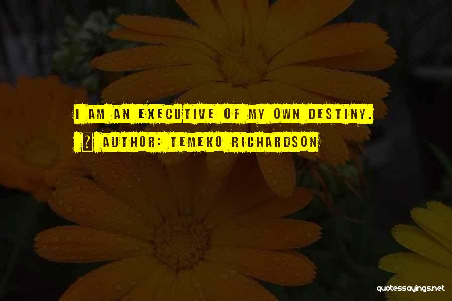 Temeko Richardson Quotes: I Am An Executive Of My Own Destiny.