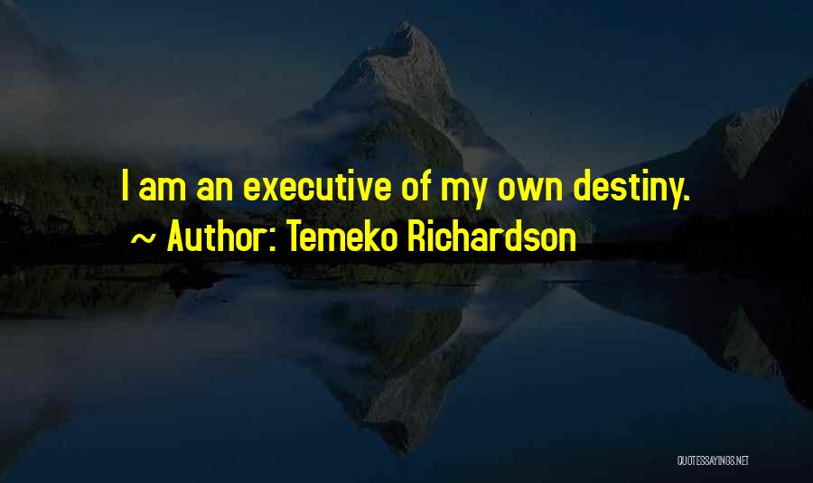 Temeko Richardson Quotes: I Am An Executive Of My Own Destiny.