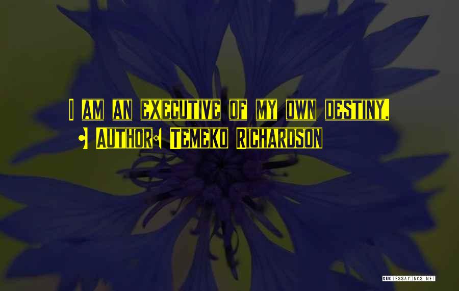 Temeko Richardson Quotes: I Am An Executive Of My Own Destiny.