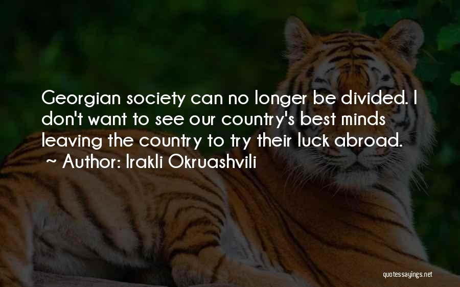 Irakli Okruashvili Quotes: Georgian Society Can No Longer Be Divided. I Don't Want To See Our Country's Best Minds Leaving The Country To