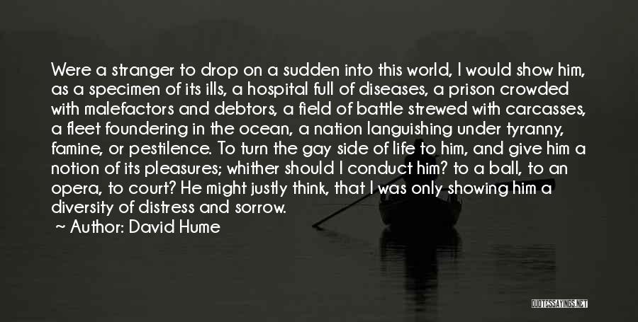 David Hume Quotes: Were A Stranger To Drop On A Sudden Into This World, I Would Show Him, As A Specimen Of Its