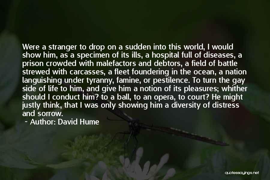 David Hume Quotes: Were A Stranger To Drop On A Sudden Into This World, I Would Show Him, As A Specimen Of Its