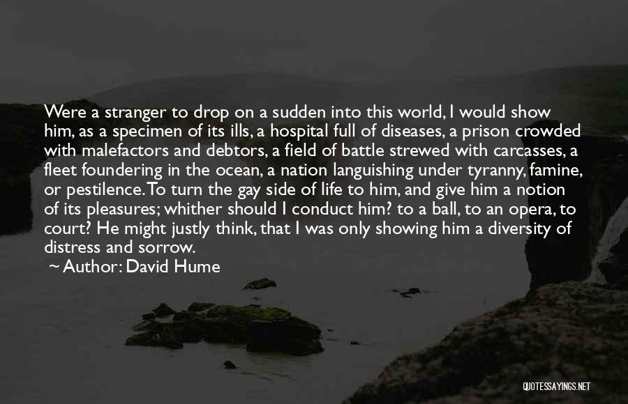 David Hume Quotes: Were A Stranger To Drop On A Sudden Into This World, I Would Show Him, As A Specimen Of Its