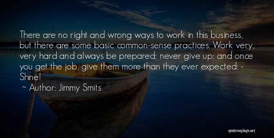 Jimmy Smits Quotes: There Are No Right And Wrong Ways To Work In This Business, But There Are Some Basic Common-sense Practices. Work