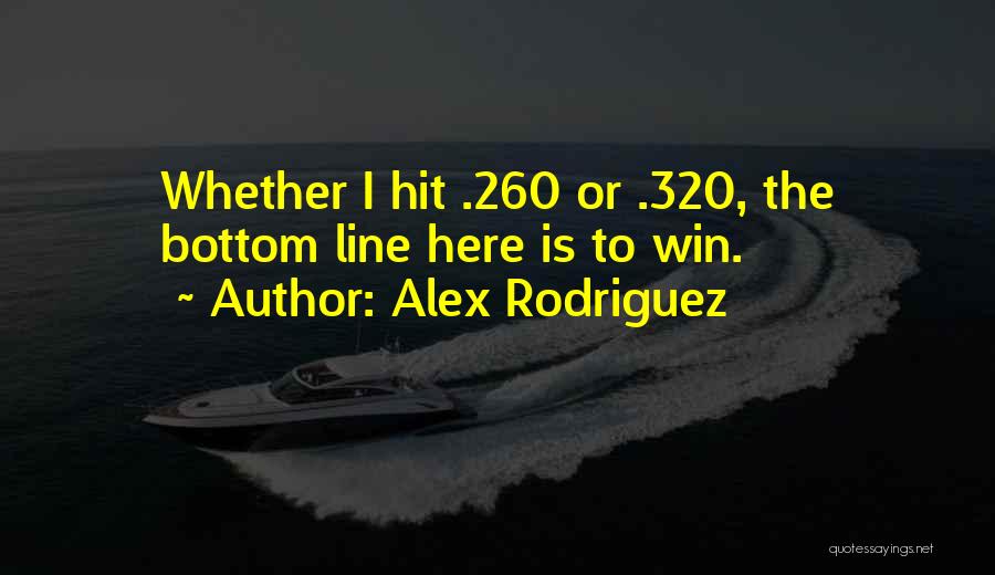 Alex Rodriguez Quotes: Whether I Hit .260 Or .320, The Bottom Line Here Is To Win.
