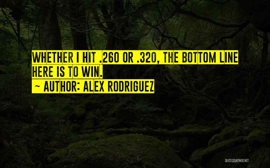 Alex Rodriguez Quotes: Whether I Hit .260 Or .320, The Bottom Line Here Is To Win.