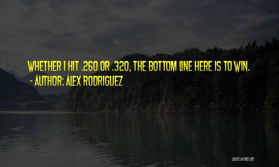 Alex Rodriguez Quotes: Whether I Hit .260 Or .320, The Bottom Line Here Is To Win.