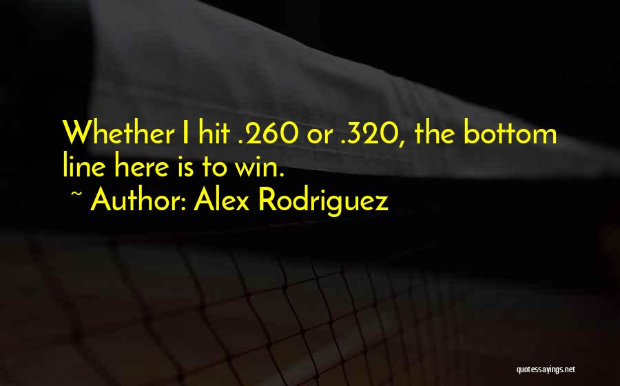 Alex Rodriguez Quotes: Whether I Hit .260 Or .320, The Bottom Line Here Is To Win.