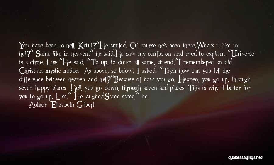 Elizabeth Gilbert Quotes: You Have Been To Hell, Ketut?he Smiled. Of Course He's Been There.what's It Like In Hell? Same Like In Heaven,