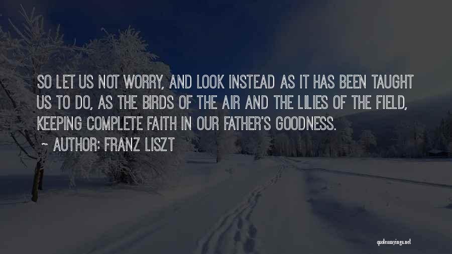 Franz Liszt Quotes: So Let Us Not Worry, And Look Instead As It Has Been Taught Us To Do, As The Birds Of