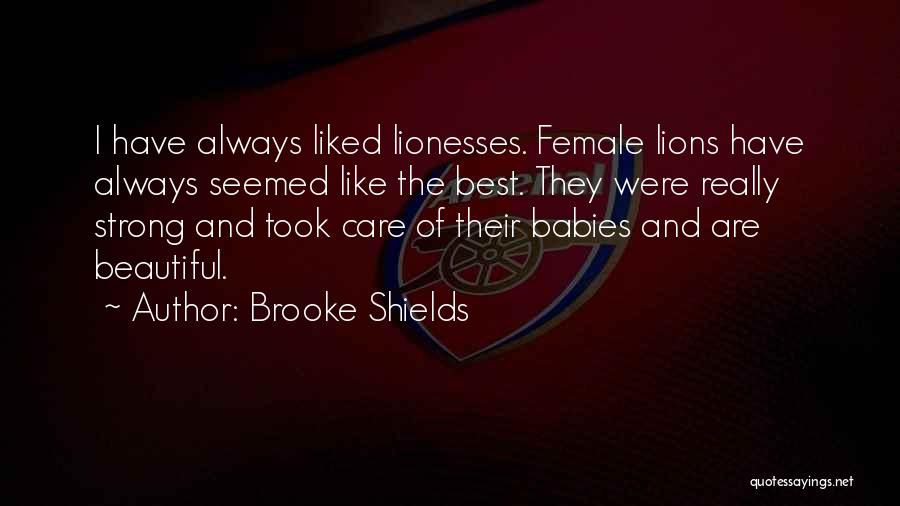 Brooke Shields Quotes: I Have Always Liked Lionesses. Female Lions Have Always Seemed Like The Best. They Were Really Strong And Took Care