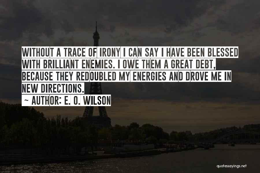 E. O. Wilson Quotes: Without A Trace Of Irony I Can Say I Have Been Blessed With Brilliant Enemies. I Owe Them A Great