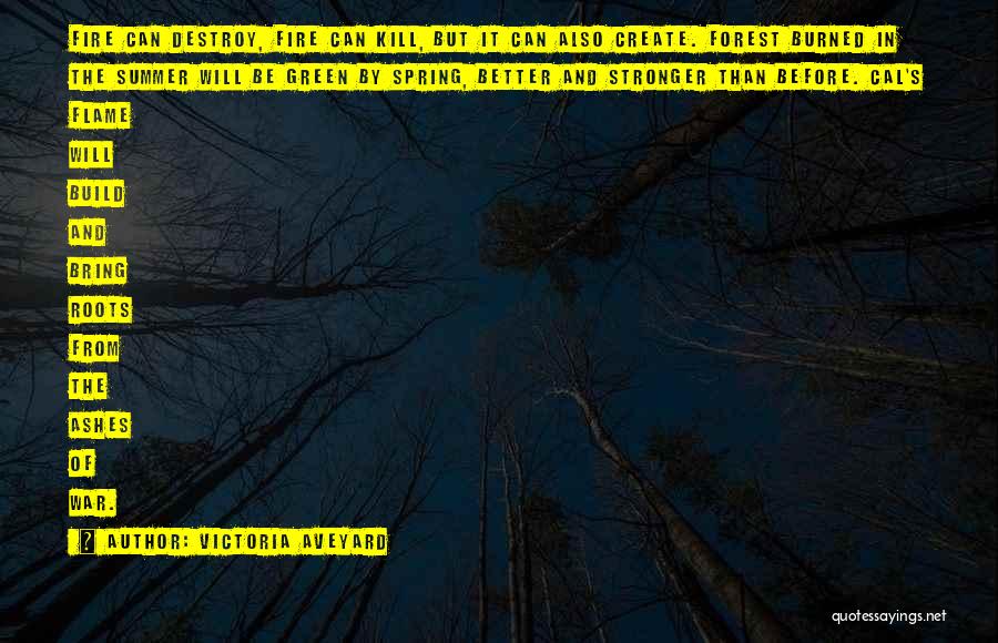 Victoria Aveyard Quotes: Fire Can Destroy, Fire Can Kill, But It Can Also Create. Forest Burned In The Summer Will Be Green By